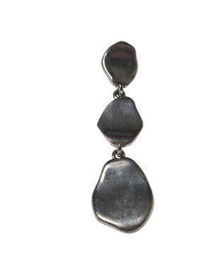 Abstract Silver Tone Triple Drop Pendant Organic Geometric Design Jewelry Women